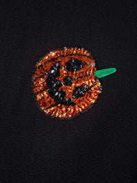 Plus Size Sequin Pumpkin Round Neck Sweater - Pahabu - Women's Clothing & Shop