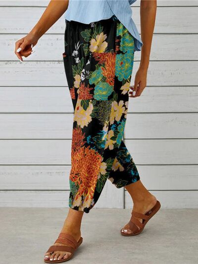 Printed Tied Cropped Pants - Pahabu - Women's Clothing & Shop