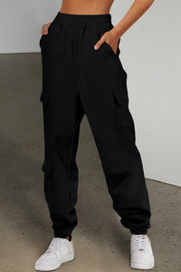 Pocketed Elastic Waist Active Joggers - Pahabu - Women's Clothing & Shop