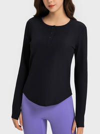 Millennia Round Neck Long Sleeve Sport Top - Pahabu - Women's Clothing & Shop