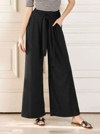 Tied Wide Leg Pants with Pockets - Pahabu - Women's Clothing & Shop