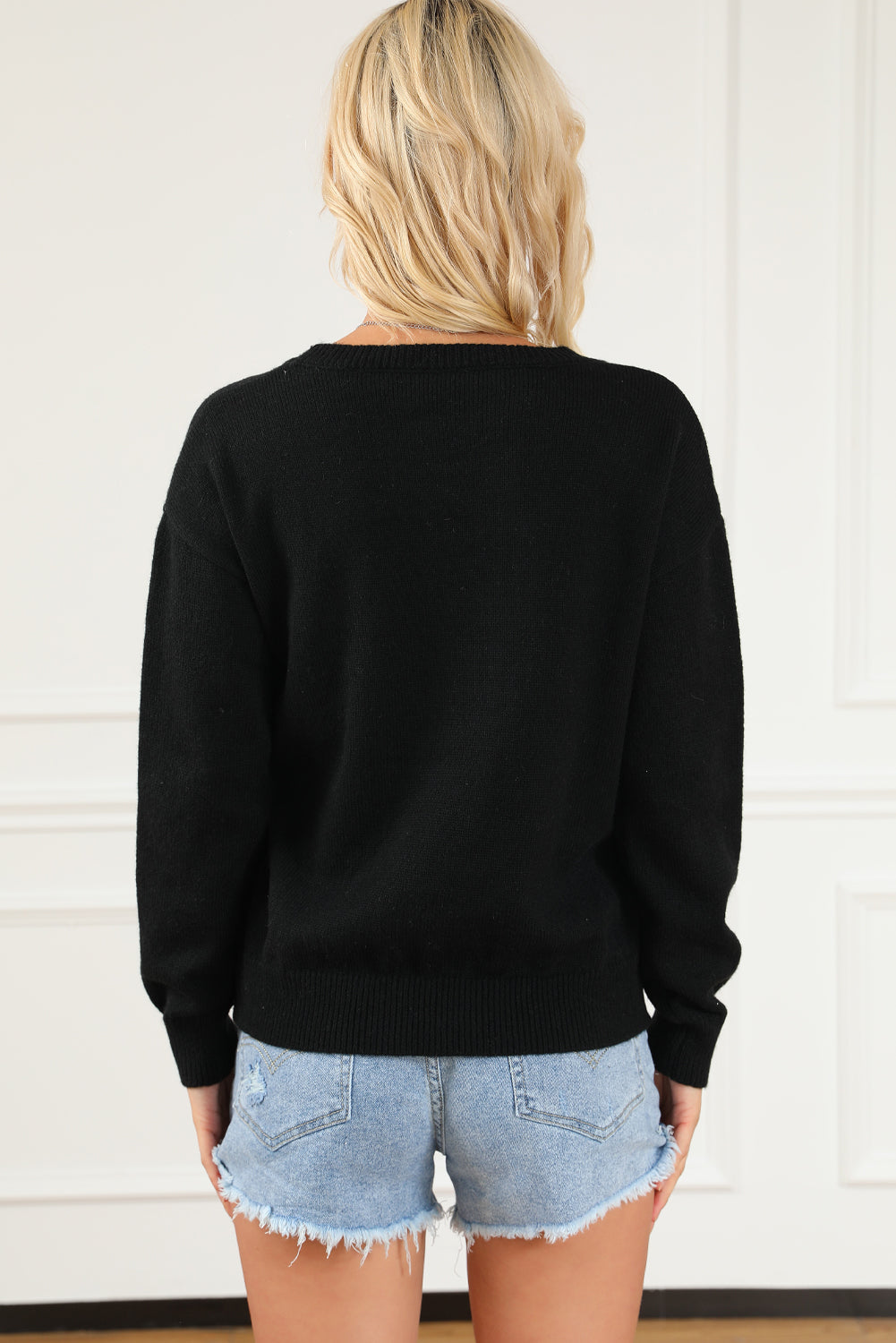 Round Neck Long Sleeve Sweater - Pahabu - Women's Clothing & Shop