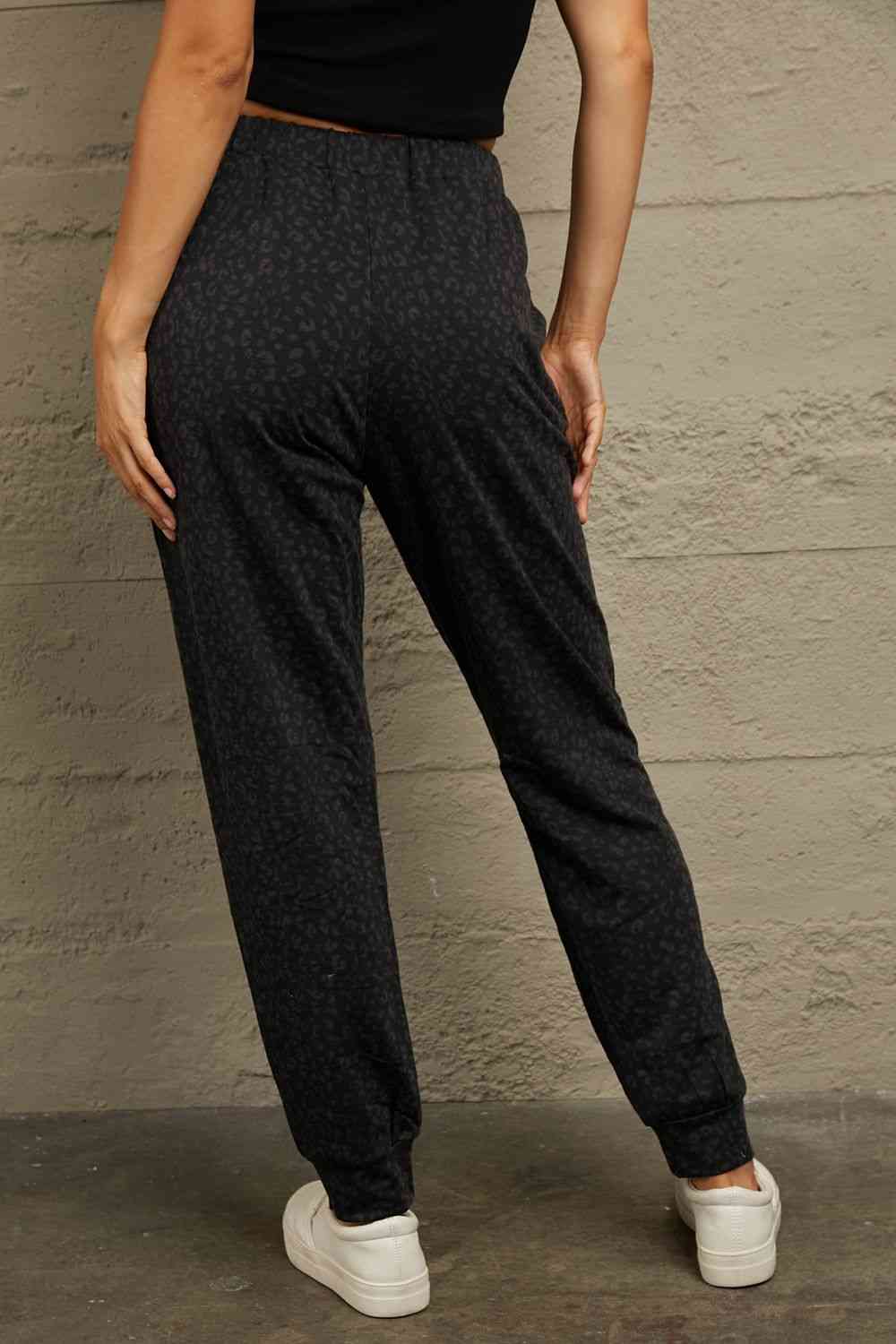 Leopard Print Joggers with Pockets - Pahabu - Women's Clothing & Shop