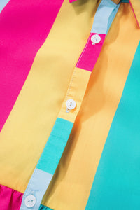 Color Block Half Sleeve Mini Dress - Pahabu - Women's Clothing & Shop