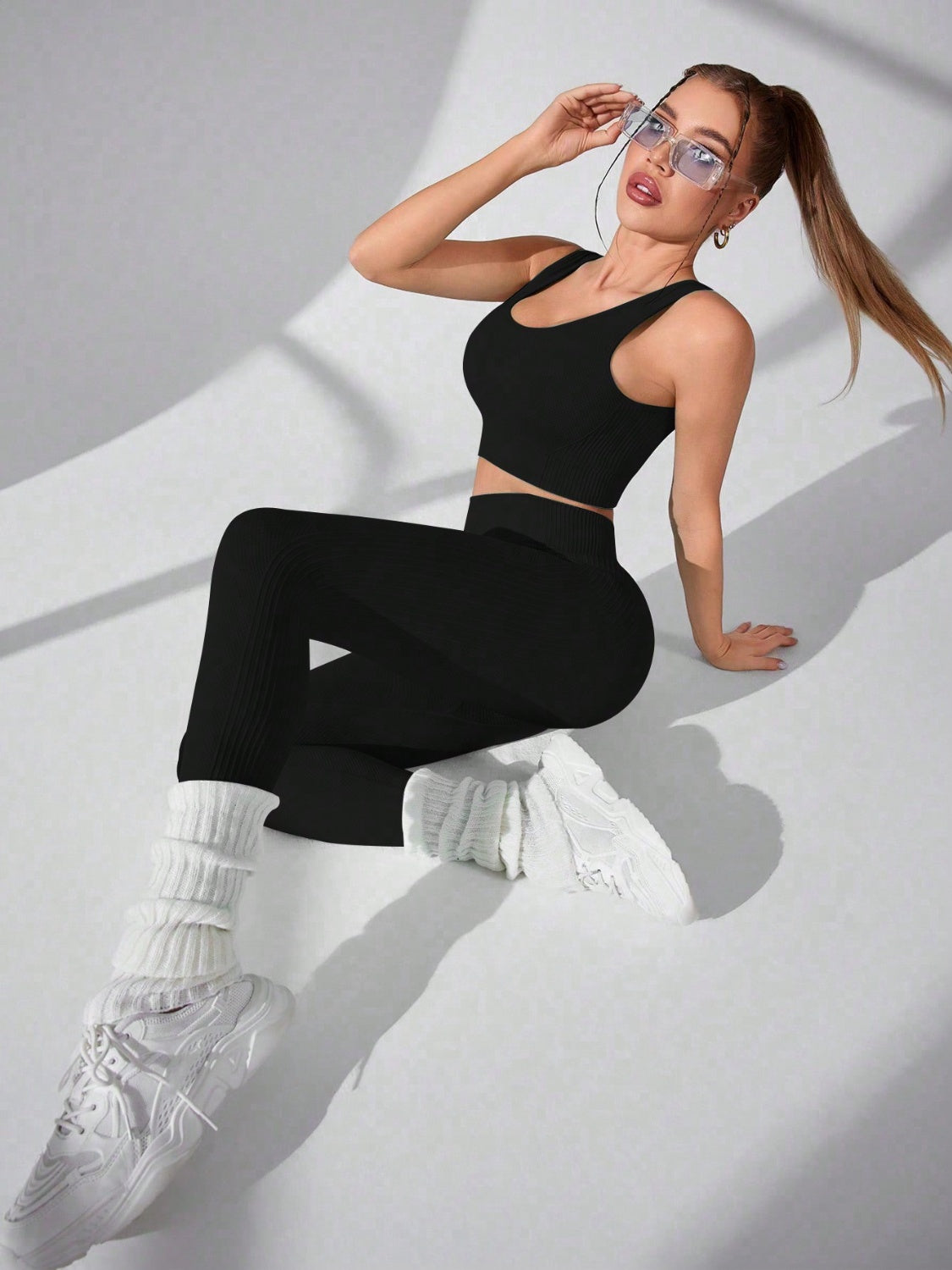 Scoop Neck Wide Strap Top and Pants Active Set - Pahabu - Women's Clothing & Shop