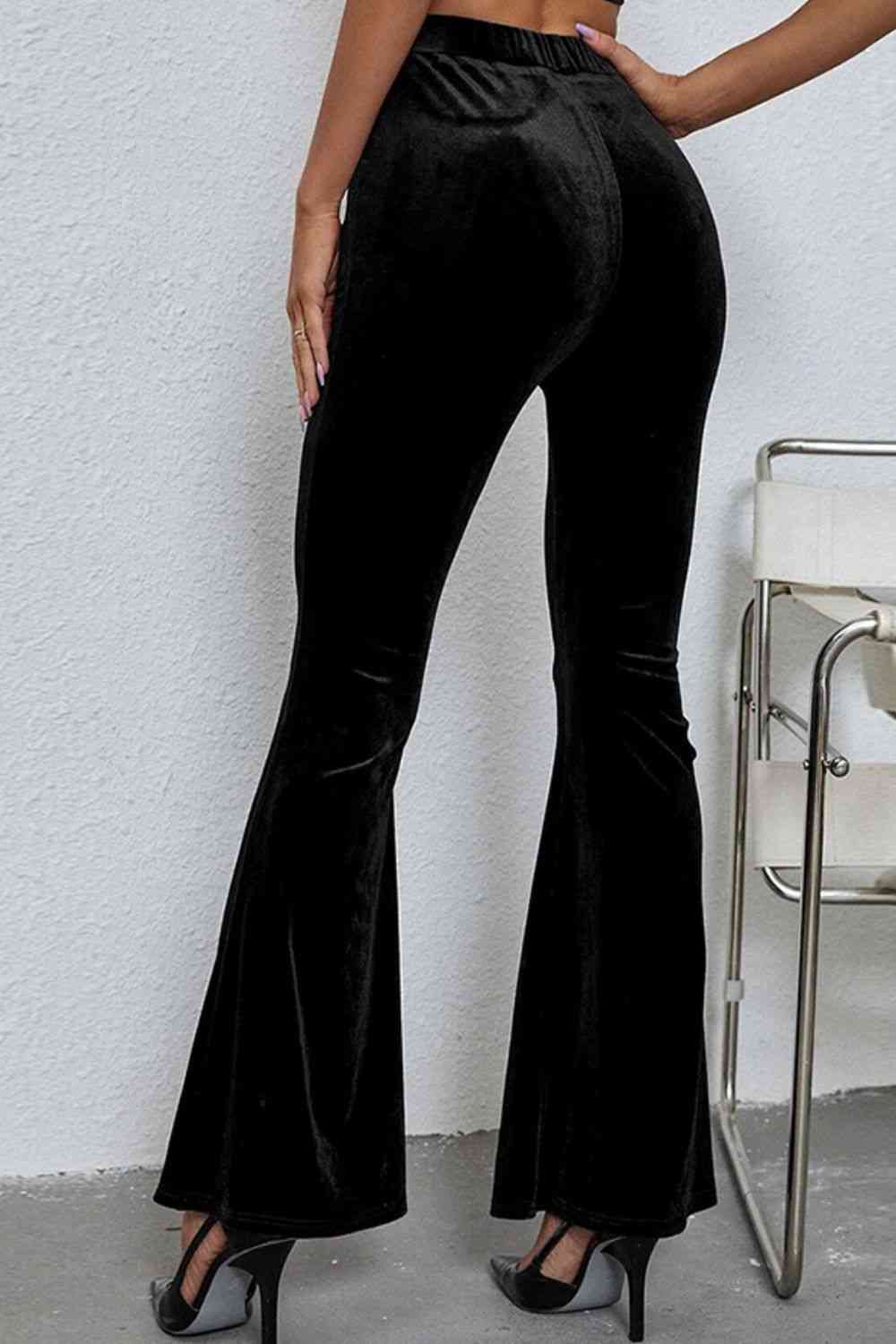 High Waist Flare Leg Pants - Pahabu - Women's Clothing & Shop