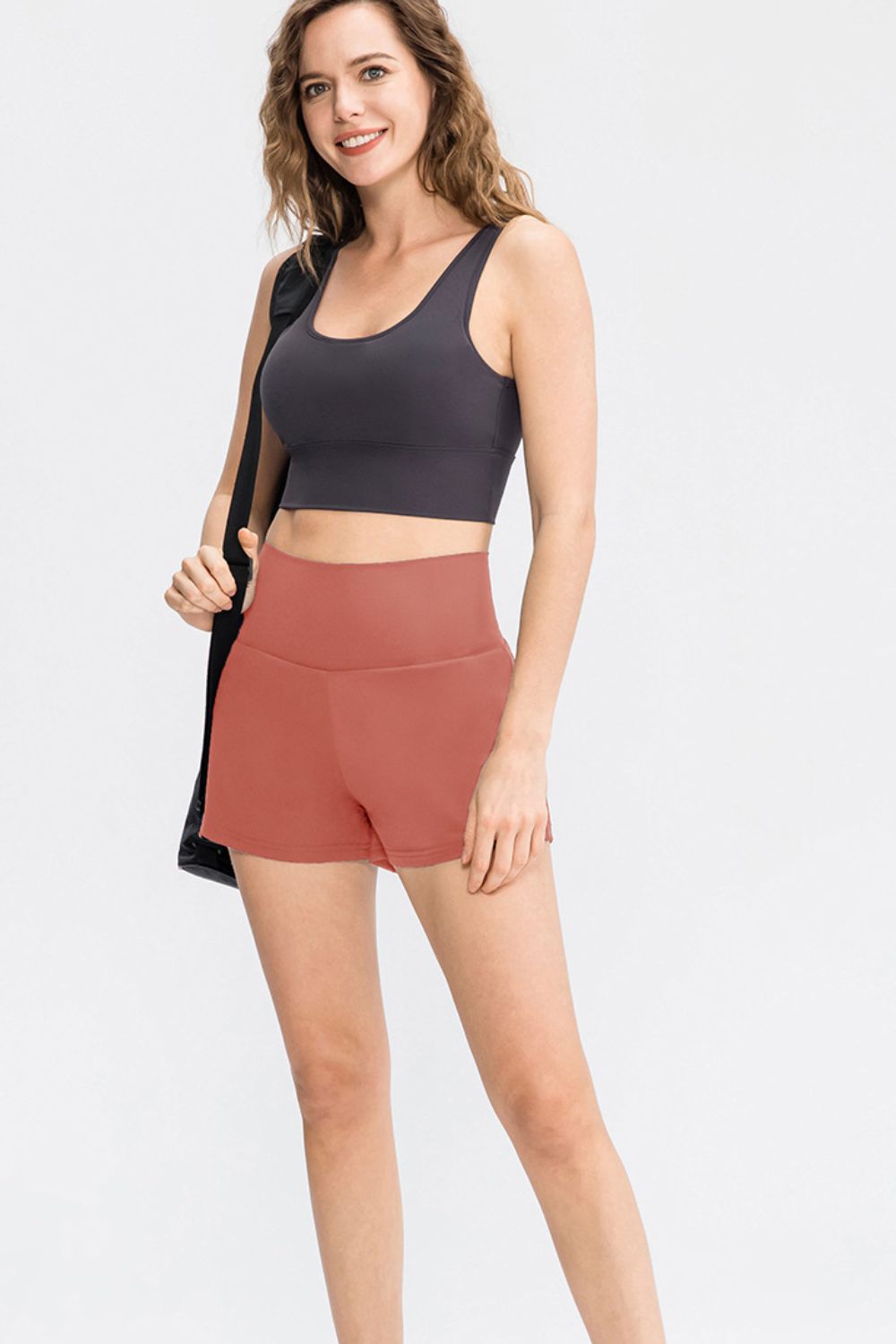 Wide Waistband Sports Shorts with Pockets - Pahabu - Women's Clothing & Shop