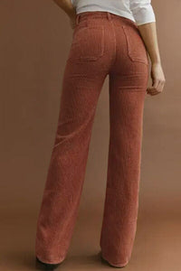 Pocketed High Waist Straight Leg Pants - Pahabu - Women's Clothing & Shop