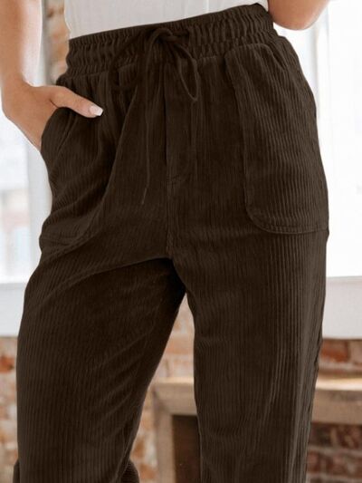 Drawstring Pants with Pockets - Pahabu - Women's Clothing & Shop
