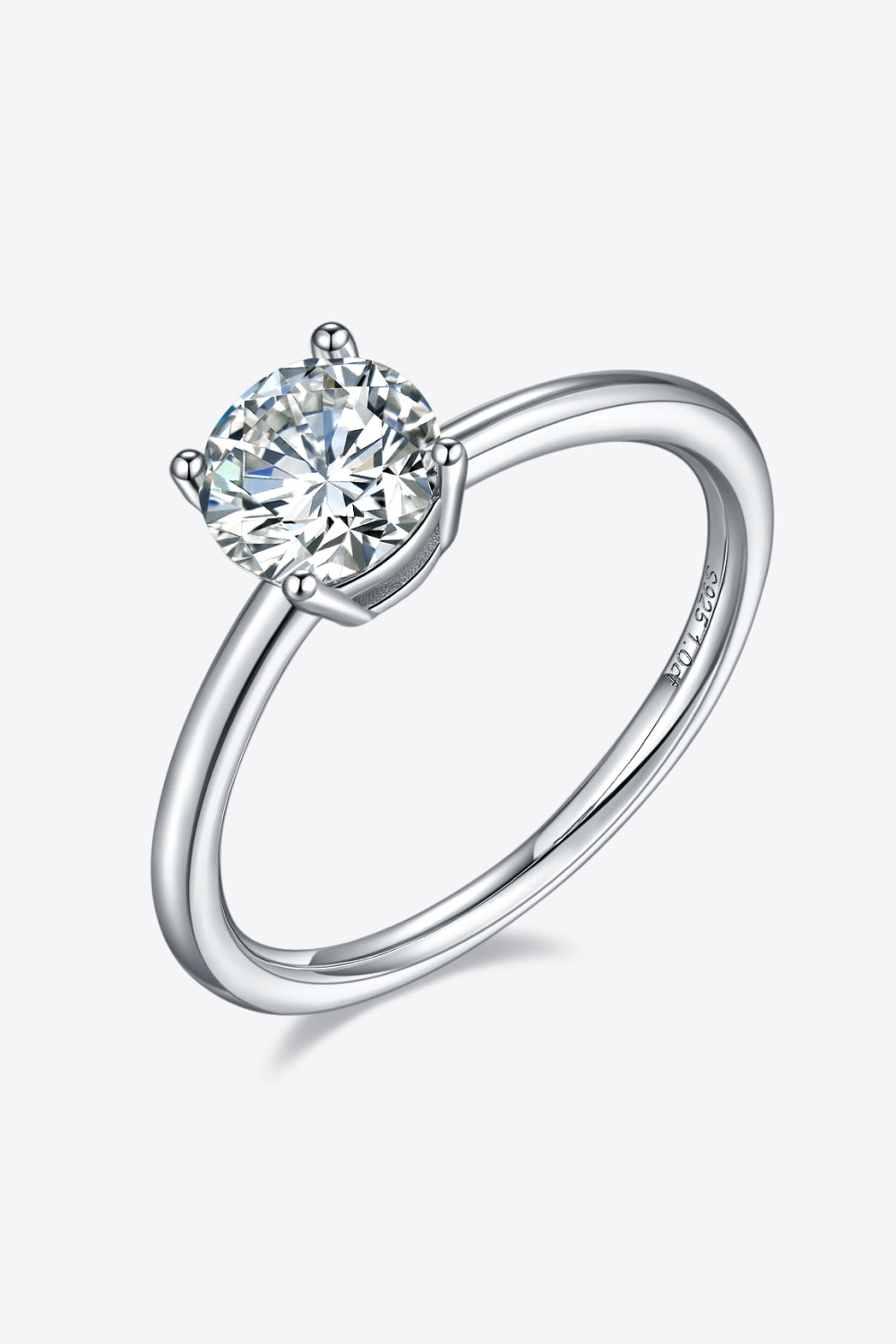 1 Carat Moissanite 925 Sterling Silver Solitaire Ring - Pahabu - Women's Clothing & Shop