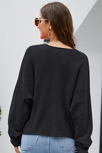 V-Neck Center Seam Sweater - Pahabu - Women's Clothing & Shop