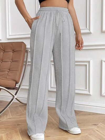 Drawstring Wide Leg Pants with Pockets - Pahabu - Women's Clothing & Shop