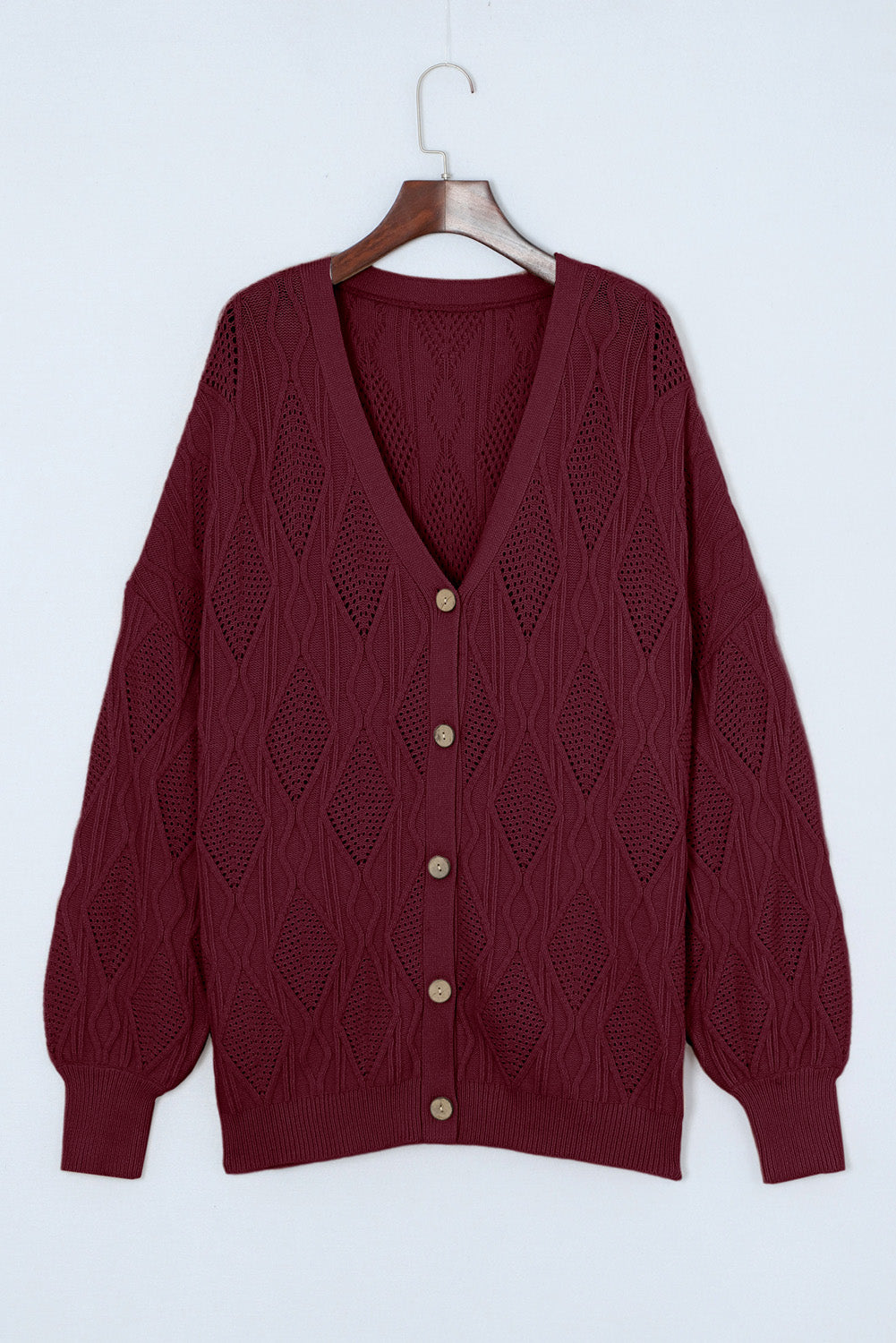 Plus Size Cable-Knit Button Up Sweater - Pahabu - Women's Clothing & Shop
