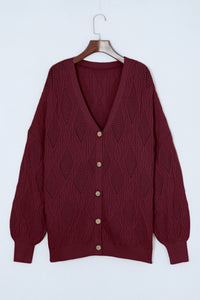 Plus Size Cable-Knit Button Up Sweater - Pahabu - Women's Clothing & Shop