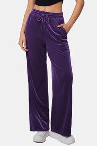 Drawstring Elastic Waist Straight Leg Pants - Pahabu - Women's Clothing & Shop