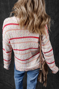 Confetti Round Neck Dropped Shoulder Sweater - Pahabu - Women's Clothing & Shop
