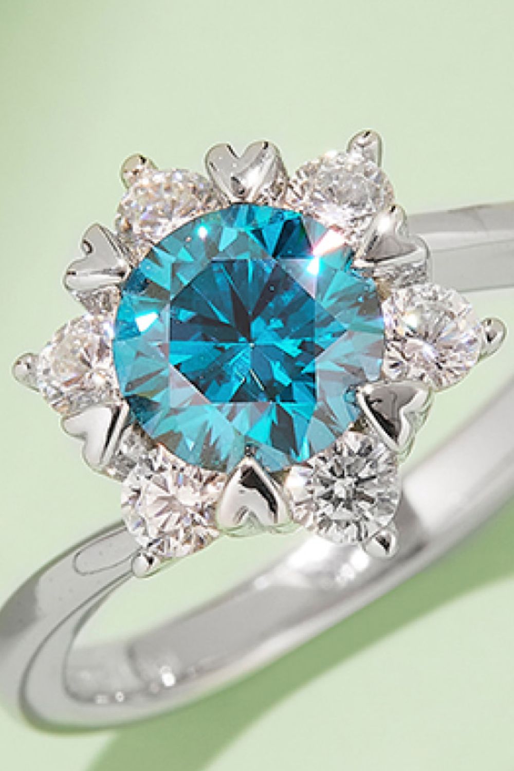 1 Carat Moissanite 925 Sterling Silver Cluster Ring - Pahabu - Women's Clothing & Shop