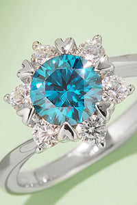 1 Carat Moissanite 925 Sterling Silver Cluster Ring - Pahabu - Women's Clothing & Shop