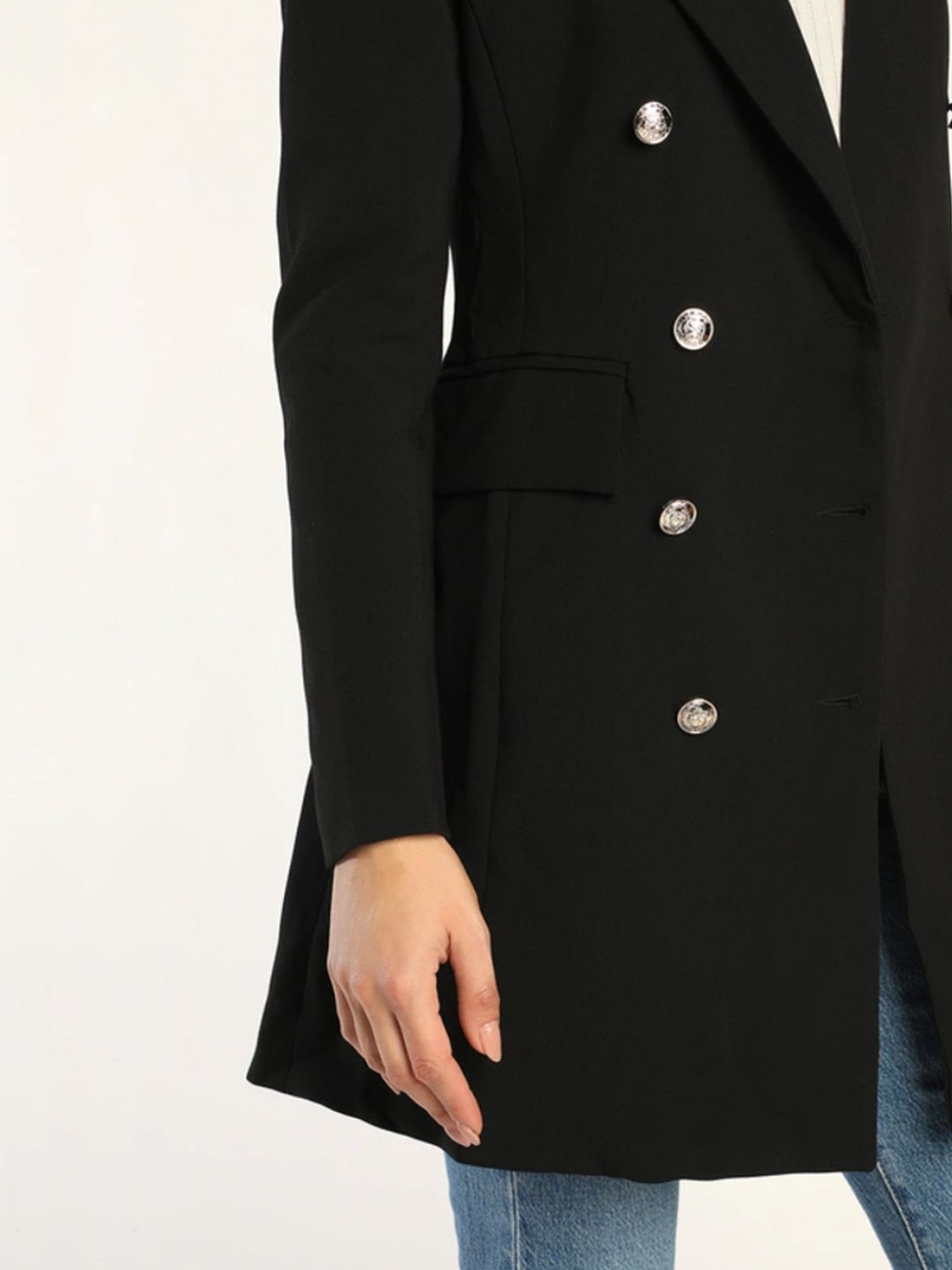 Lapel Collar Long Sleeve Blazer - Pahabu - Women's Clothing & Shop