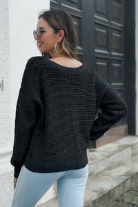 Crisscross Surplice Neck Long Sleeve Sweater - Pahabu - Women's Clothing & Shop