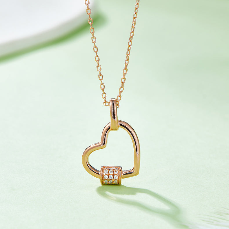 Moissanite 925 Sterling Silver Heart Shape Necklace - Pahabu - Women's Clothing & Shop