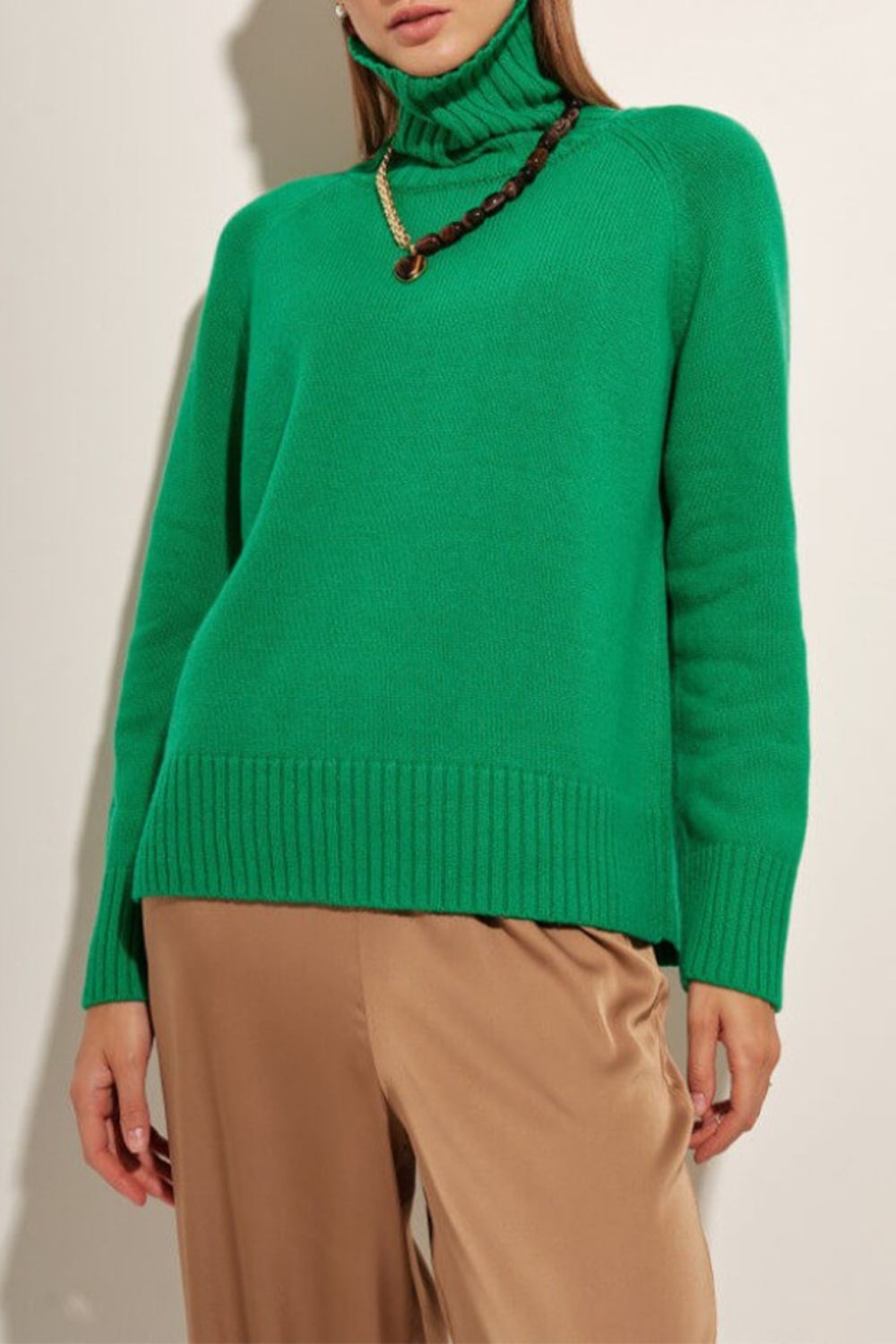 Turtle Neck Raglan Sleeve Sweater - Pahabu - Women's Clothing & Shop