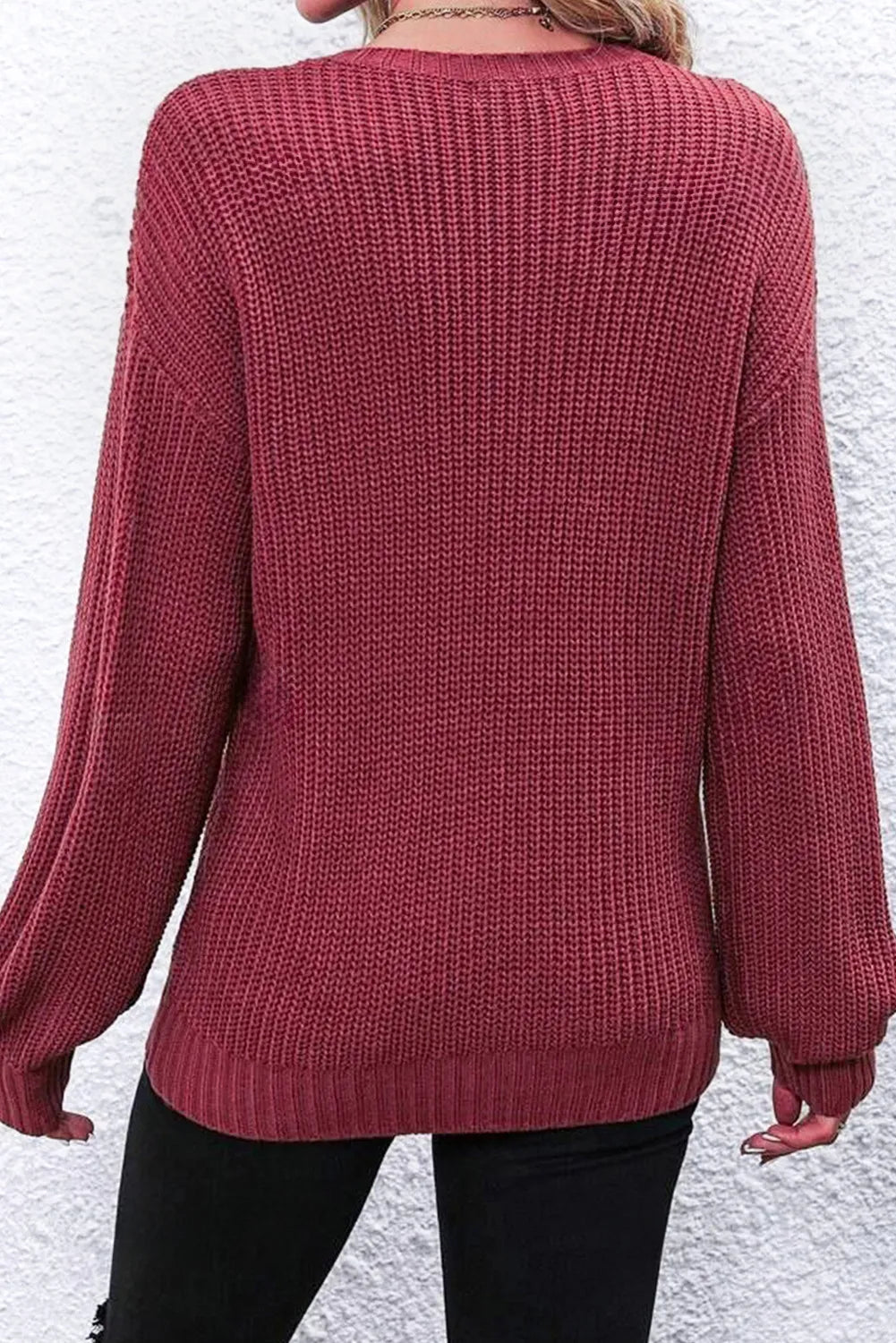 THANKSGIVING Round Neck Long Sleeve Sweater - Pahabu - Women's Clothing & Shop
