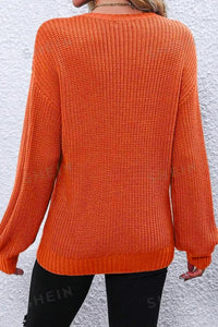 THANKSGIVING Round Neck Long Sleeve Sweater - Pahabu - Women's Clothing & Shop
