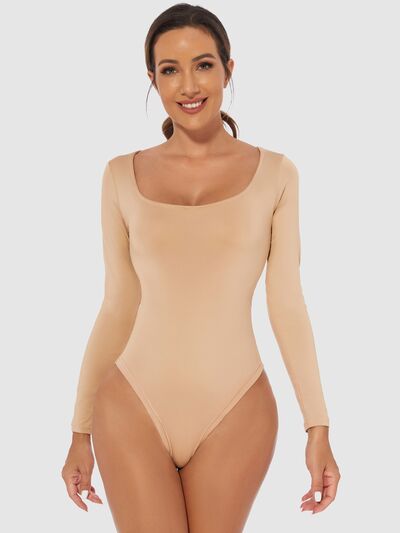 Full Size Scoop Neck Long Sleeve Bodysuit - Pahabu - Women's Clothing & Shop