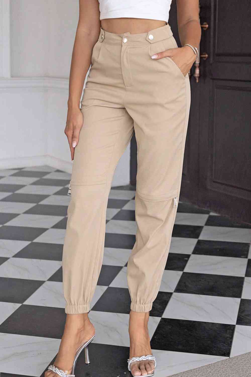 High Waist Pants with Pockets - Pahabu - Women's Clothing & Shop
