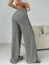 Tied Striped Wide Leg Pants - Pahabu - Women's Clothing & Shop
