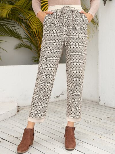Ivy Lane Tied Printed Pants with Pockets - Pahabu - Women's Clothing & Shop