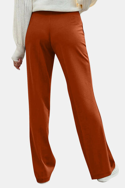 Decorative Button High Rise Pants - Pahabu - Women's Clothing & Shop