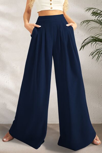 FAM-FAM High Waist Wide Leg Pants - Pahabu - Women's Clothing & Shop