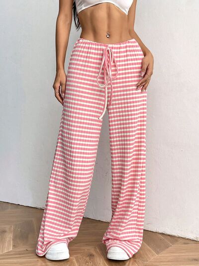 Tied Striped Wide Leg Pants - Pahabu - Women's Clothing & Shop