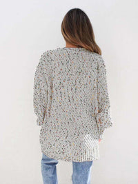 Multicolored Open Front Cardigan - Pahabu - Women's Clothing & Shop