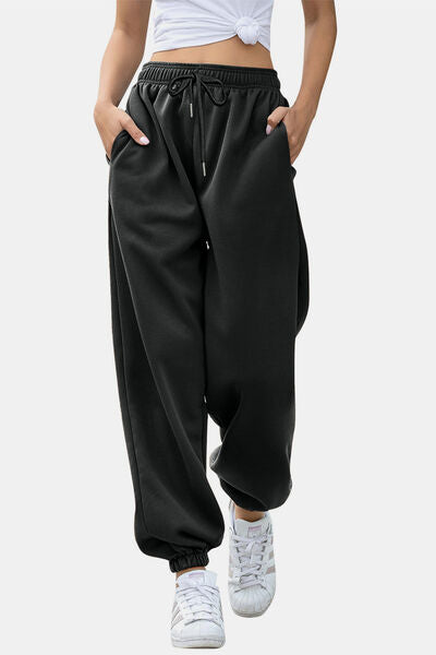 Elastic Waist Joggers with Pockets - Pahabu - Women's Clothing & Shop