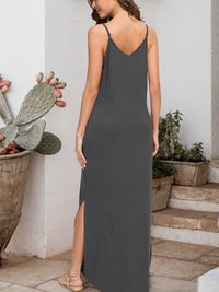 Slit Scoop Neck Sleeveless Dress - Pahabu - Women's Clothing & Shop
