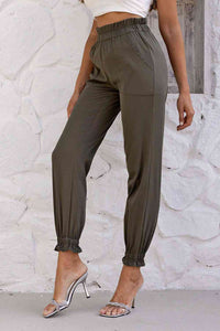 Paperbag Waist Pants with Pockets - Pahabu - Women's Clothing & Shop