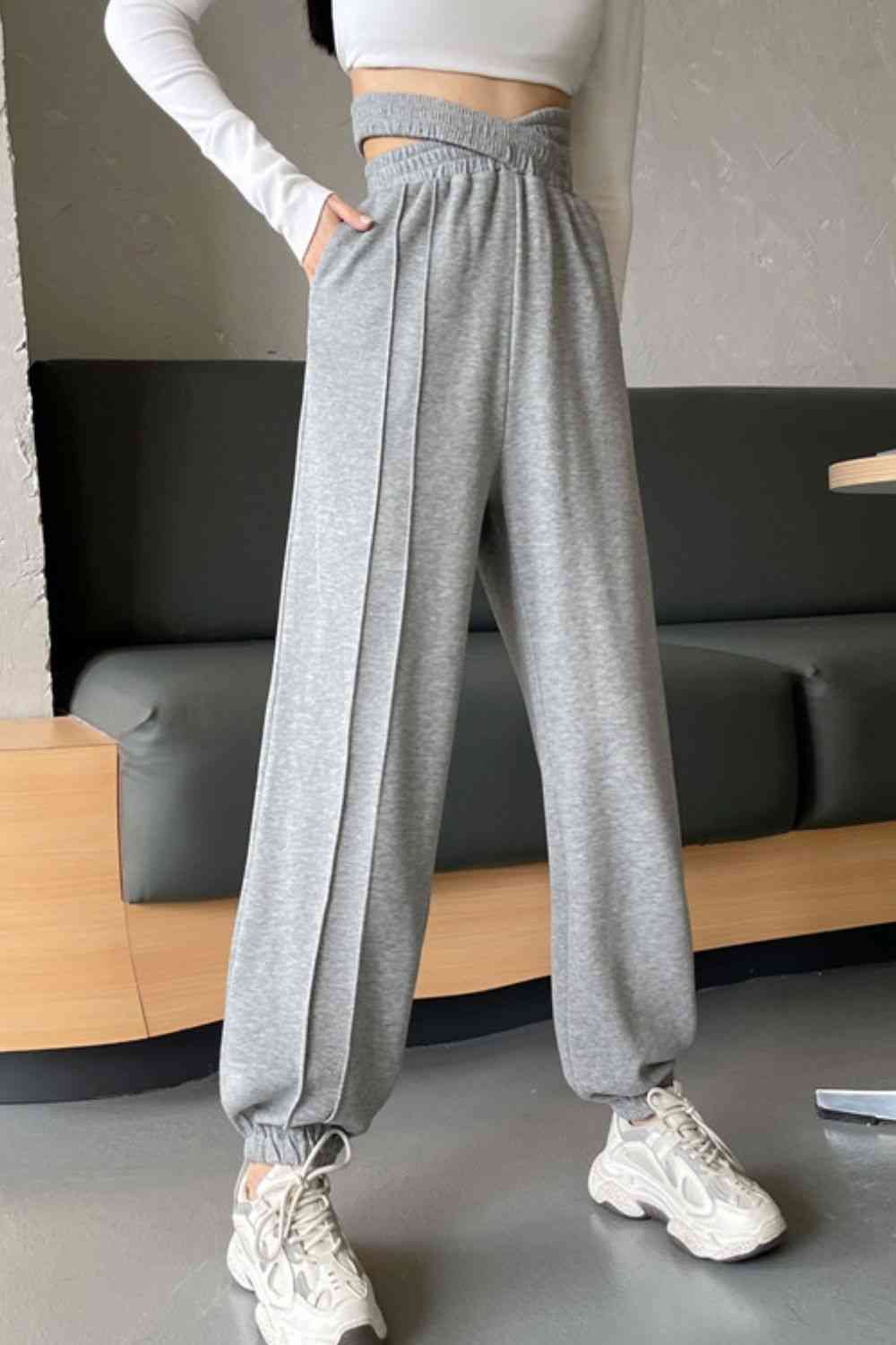 Crisscross Long Sweatpants - Pahabu - Women's Clothing & Shop