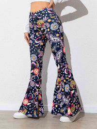 Floral High Waist Flare Leg Pants - Pahabu - Women's Clothing & Shop