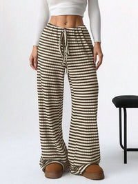 Tied Striped Wide Leg Pants - Pahabu - Women's Clothing & Shop