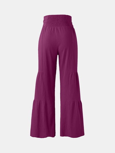 Tied Ruched Wide Leg Pants - Pahabu - Women's Clothing & Shop
