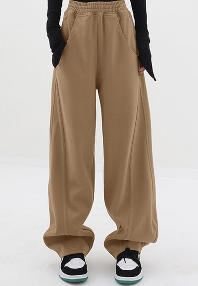 Elastic Waist Sweatpants with Pockets - Pahabu - Women's Clothing & Shop