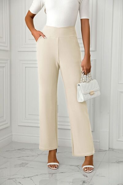 High Waist Straight Leg Pants - Pahabu - Women's Clothing & Shop