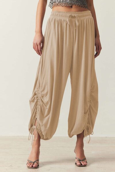 Drawstring Ruched Pants - Pahabu - Women's Clothing & Shop