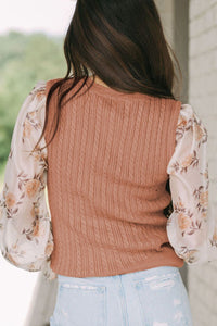 Cable Knit Round Neck Flounce Sleeve Sweater - Pahabu - Women's Clothing & Shop