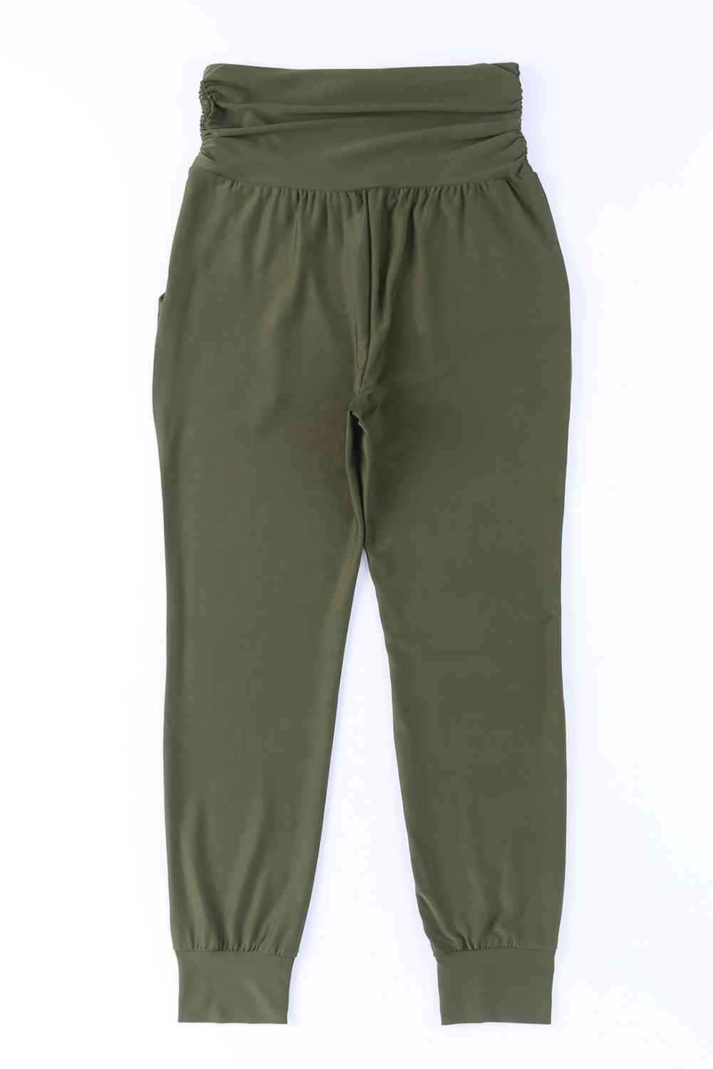 High-Rise Wide Waistband Joggers - Pahabu - Women's Clothing & Shop