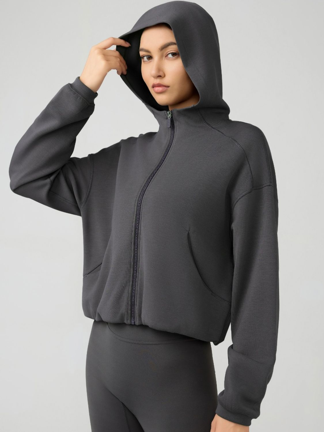Millennia Zip Up Dropped Shouder Active Hooded - Pahabu - Women's Clothing & Shop