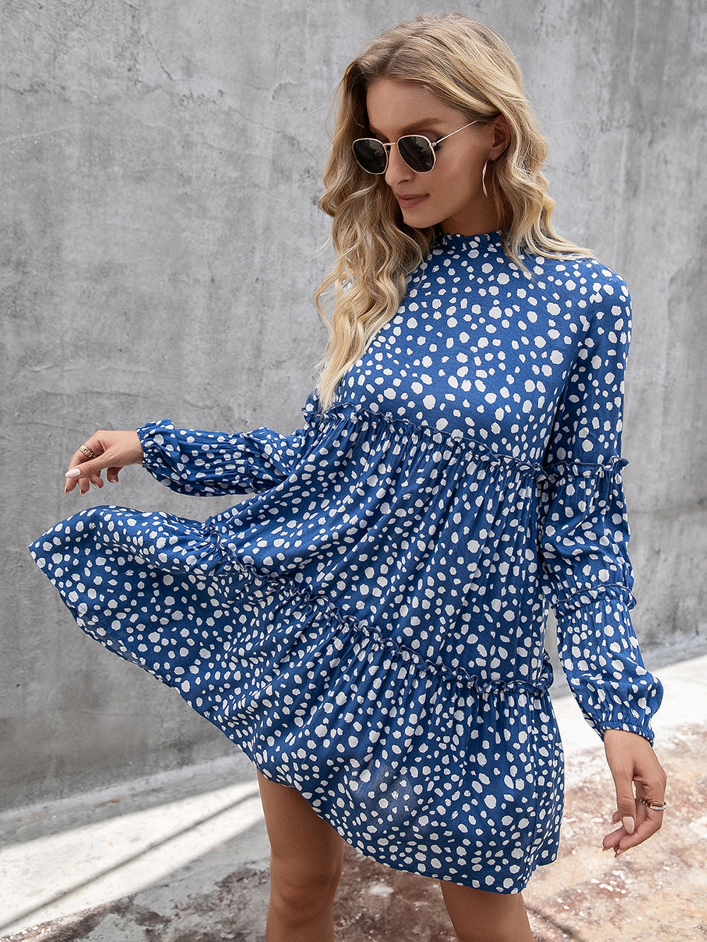 Ivy Lane Printed Long Sleeve Tiered Dress - Pahabu - Women's Clothing & Shop